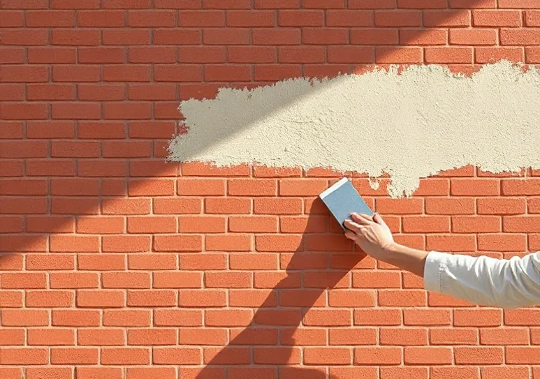Application d'un enduit décoratif à la lisseuse sur un mur
