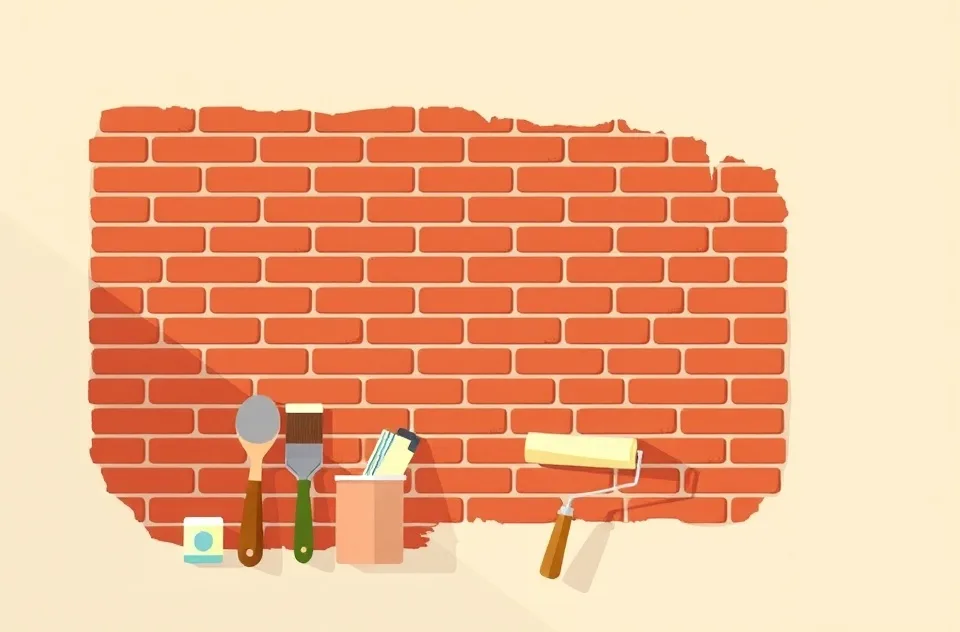 Outils de peinture disposés dans l'ordre des étapes du chantier